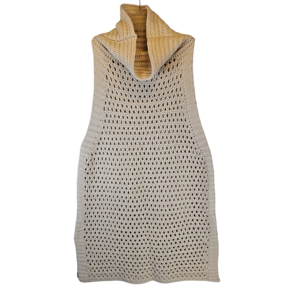 Free People Sweaters - Free People Northern Lights Sleeveless Crochet Sweater Ivory Cream Size M